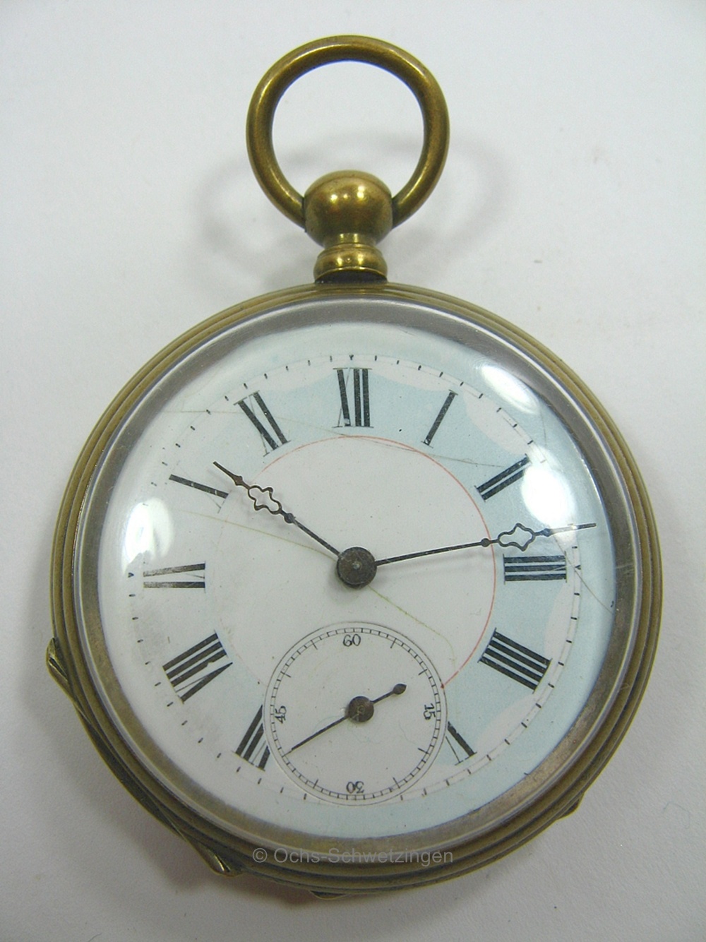 alte Taschenuhr - Messing  Schlüsselaufzug  -  Ø ca.4,8 cm -(U17)