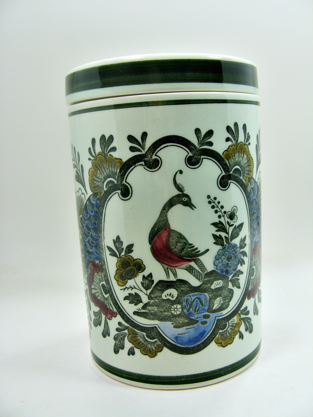 Villeroy & Boch Paon grün Dose mit Deckel Ø ca. 9,4 cm H 14,5 (3)